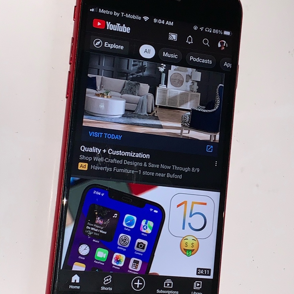 Red IPhone 8 256 gb